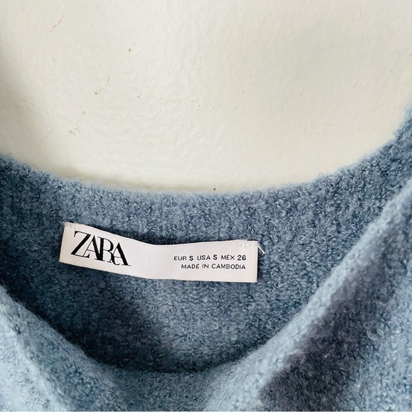 Zara scoop neck furry long sleeve mini dress - Picture 3 of 3